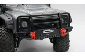 YEAH RACING Aluminium Frontstoßstange mit LED Beleuchtung für TRX-4, SCX10 II Schwarz – Bild 2
