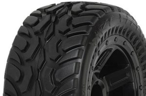 Pro – Line Reifen - 1/16 - montiert - Schwarz Desperado Felgen - 12mm Hex - Dirt Hawg I M2 (2 Stk.) - für Traxxas 1/16 E-Revo