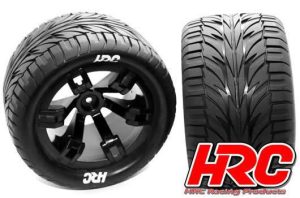 HRC StreetFighter (2 Stk.) Reifen - 1/10 Truck - montiert - Schwarz Felgen - 14mm Hex -