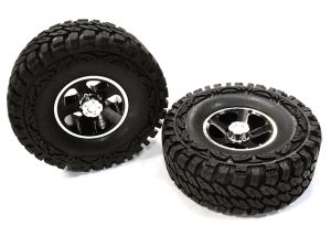 Integy Billet Machined S5 Spoke 1.9 Wheel & Tire Set (2) for Scale Crawler (O.D.=113mm) C26382GUN
