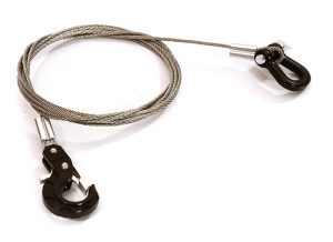 Integy Stahlkabel , D-Ring und Abschlepphaken aus Stahl im Maßstab 1:10 für Offroad-Crawler C28414BLACK