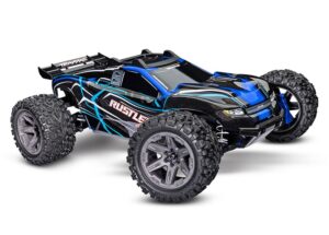 TRAXXAS Rustler 4x4 BL-2S blau 1/10 Stadium-Truck RTR BL-2S Brushless, HD-Teile, ohne Akku/Lader